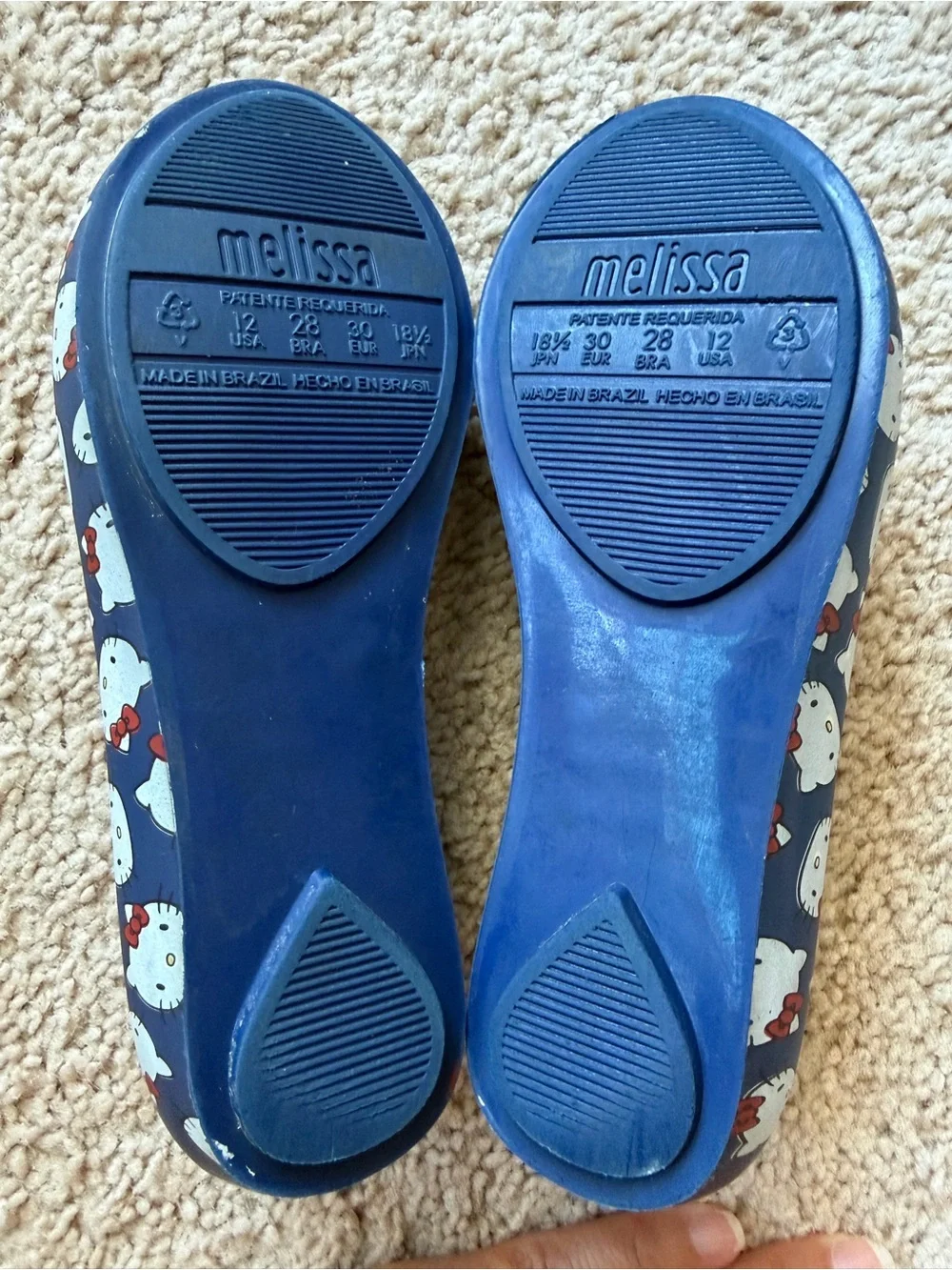 Mini Melissa Hello Kitty Girls Navy 12 Flats